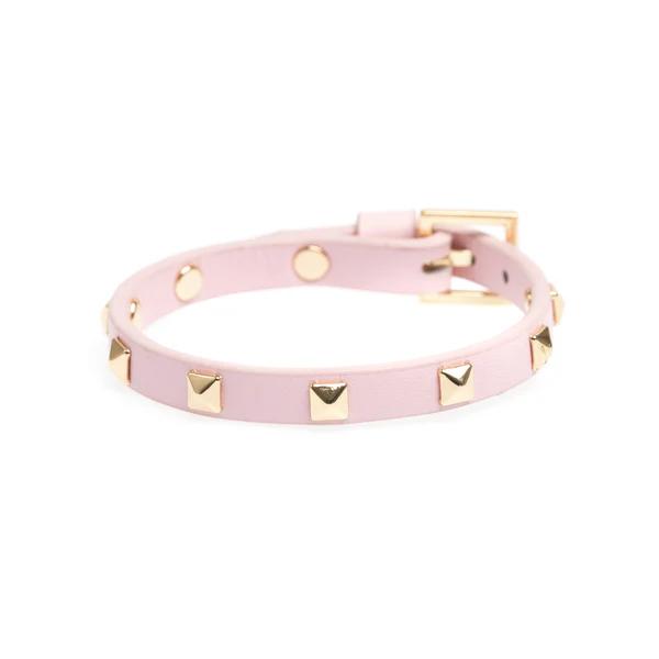 Pink - Dark Leather Bracelet