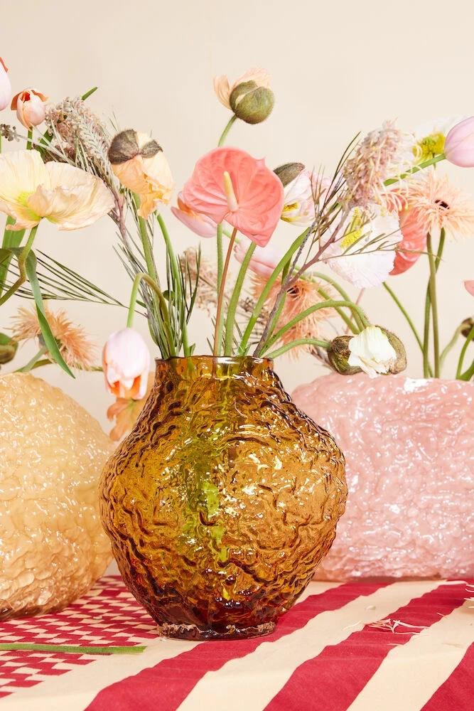 VASE CORALLO M LIGHT AMBER - BYON