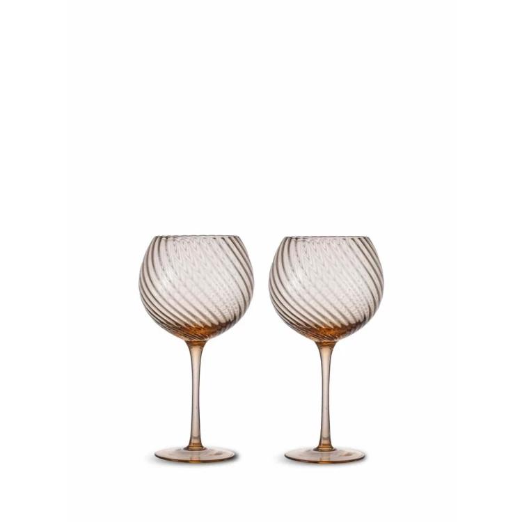WINE GLASS OPACITY 2PCS/SET PEACH - BYON