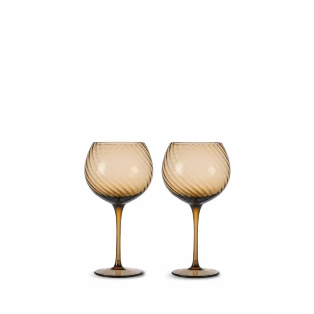 WINE GLASS OPACITY 2PCS/SET BROWN - BYON