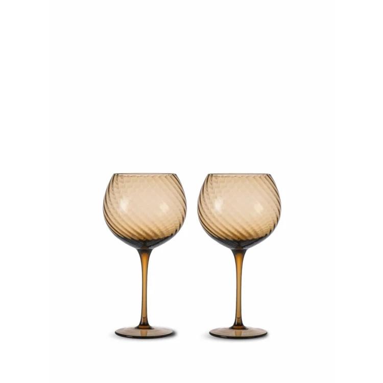 WINE GLASS OPACITY 2PCS/SET BROWN - BYON
